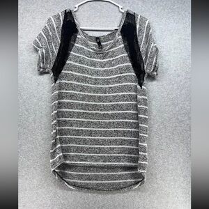 Jessica Simpson Striped Tee with Lace Accents